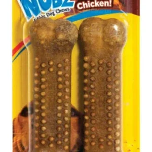Nylabone Edible Natural Nubz Chicken Jumbo 2ct {L-b}181598 (DD)