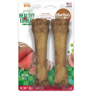 Nylabone Healthy Edibles All-Natural Long Lasting Chew Treats Roast Beef X-Large (2 ct)