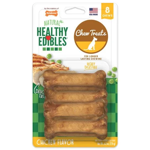 Nylabone Healthy Edibles All-Natural Long Lasting Chicken Flavor Dog Chew Treats 8 Count X-Small/Petite - Image 2