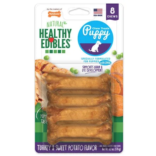 Nylabone Healthy Edibles Puppy Chew Treats Turkey & Sweet Potato X-Small/Petite (8 Count) - Image 2