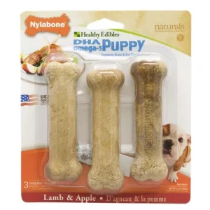 Nylabone Healthy Edibles Puppy Natural Long Lasting Dog Chew Treats Lamb and Apple Flavor Small - Up To 20 Lb