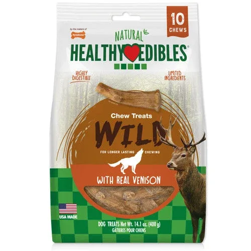 Nylabone Healthy Edibles WILD Antler Natural Long Lasting Venison Flavor Dog Chew Treats Medium (Pack of 10) - Image 2