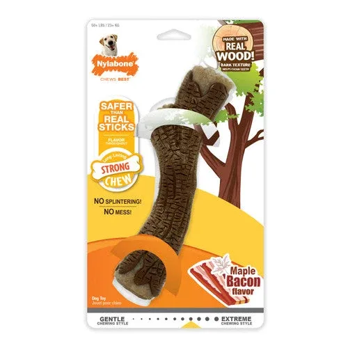 Nylabone Strong Chew Real Wood Dog Stick Toy Maple Bacon X-Large/Souper (1 Count) - Image 2