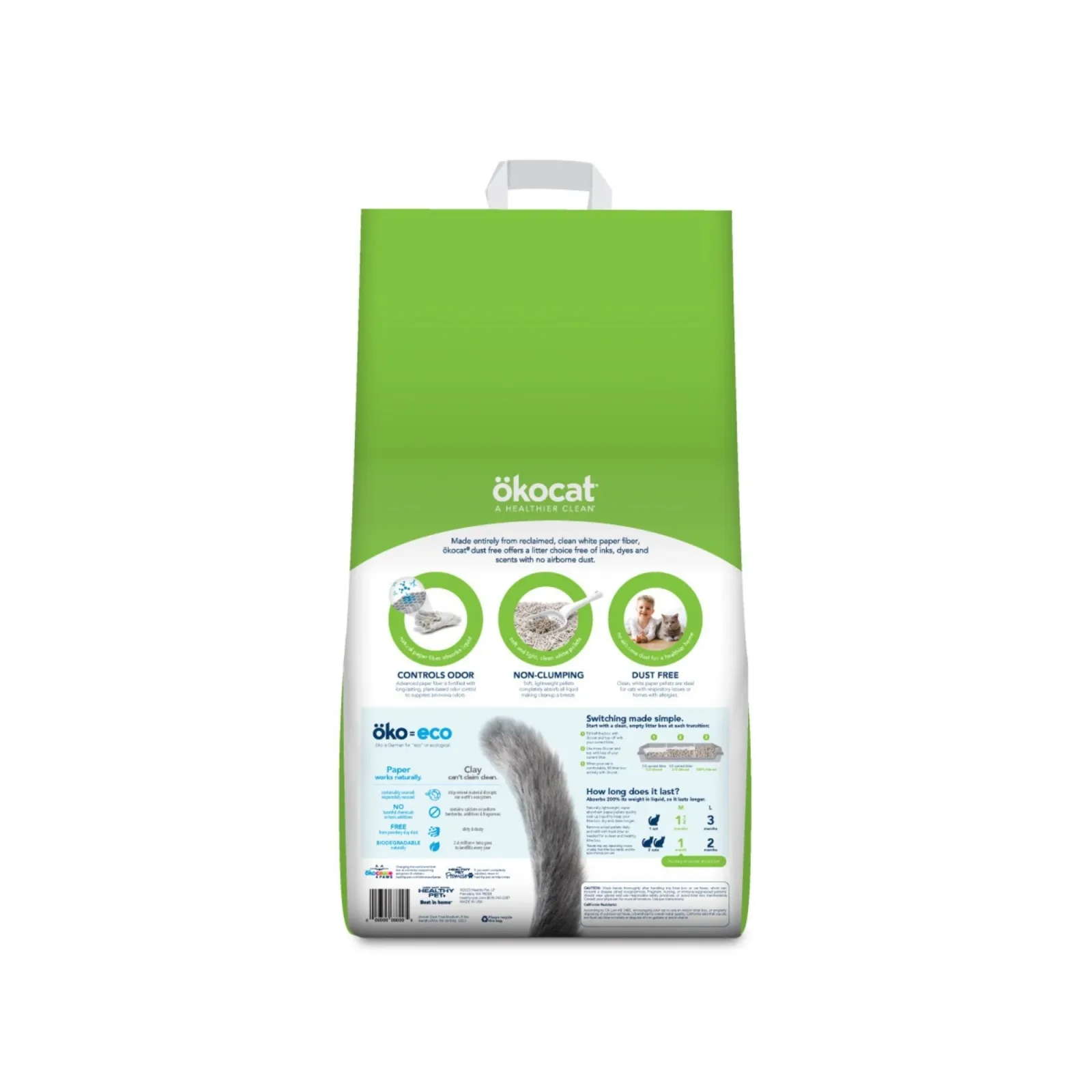 Okocat Litter Dust Free Paper Cat Litter 8 lb - Image 2