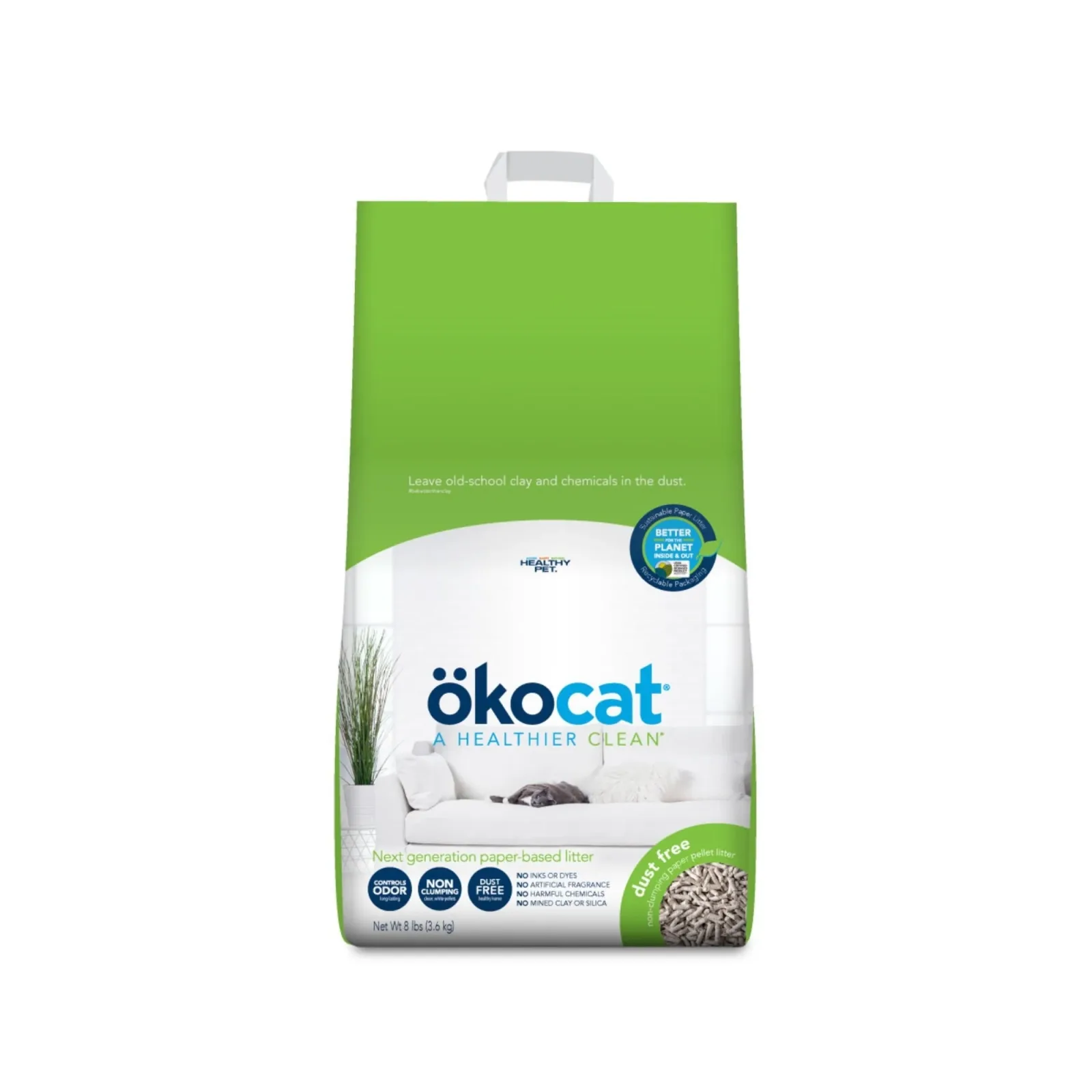 Okocat Litter Dust Free Paper Cat Litter 8 lb