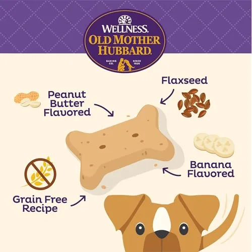 Old Mother Hubbard by Wellness Classic P-Nuttier ‘N Nanners Grain Free Natural Dog Treats, Crunchy Oven-Baked Biscuits, Ideal for Training, Mini-Size, 16 ounce bag - Image 2