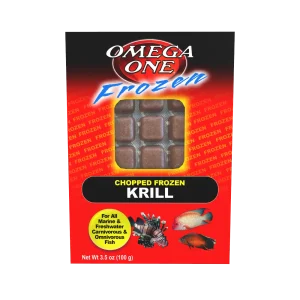 Omega One Chopped Frozen Krill Cube Pack Fish Food 3.5 oz SD-5