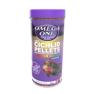 Omega One Cichlid Floating Pellet Fish Food Large Pellets 6 oz