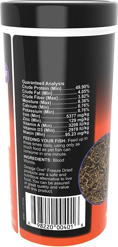 Omega One Freeze Dried Bloodworm 0.96oz - Image 2