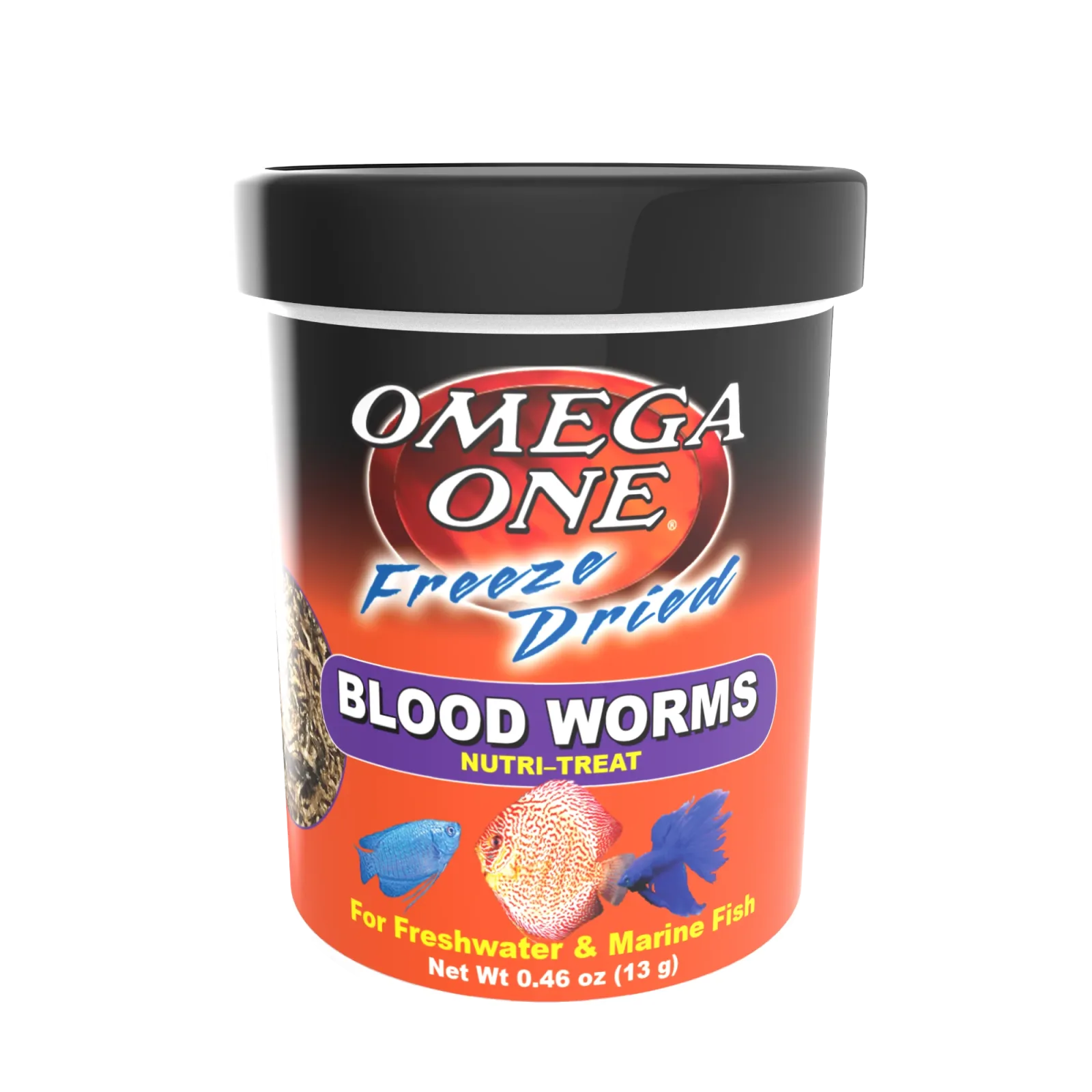 Omega One Freeze Dried Bloodworms Fish Food .46 oz