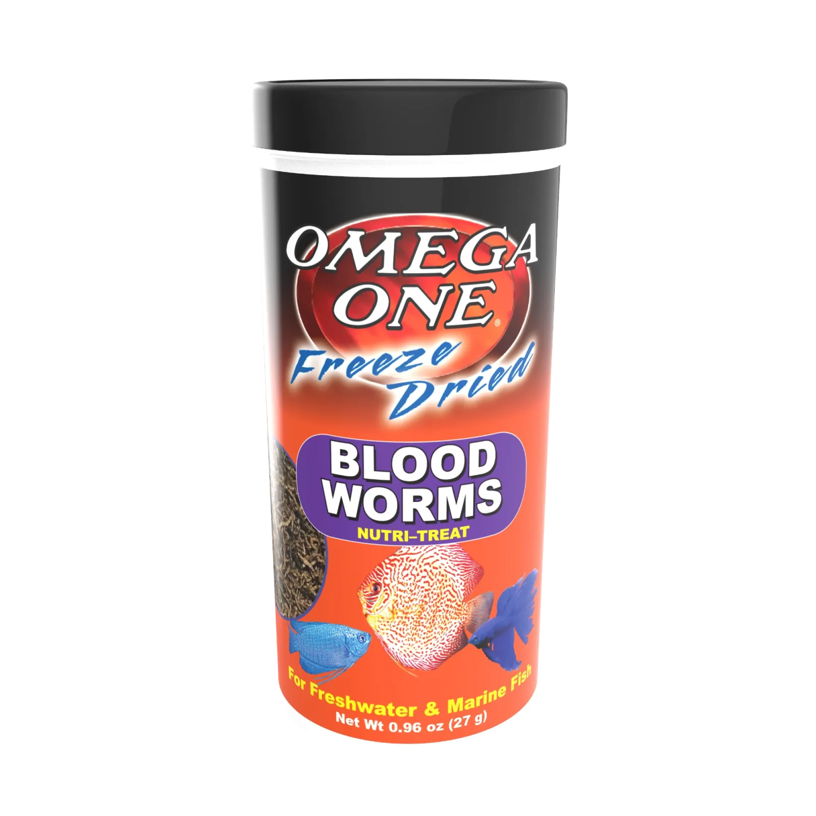 Omega One Freeze Dried Bloodworms Fish Food .96 oz