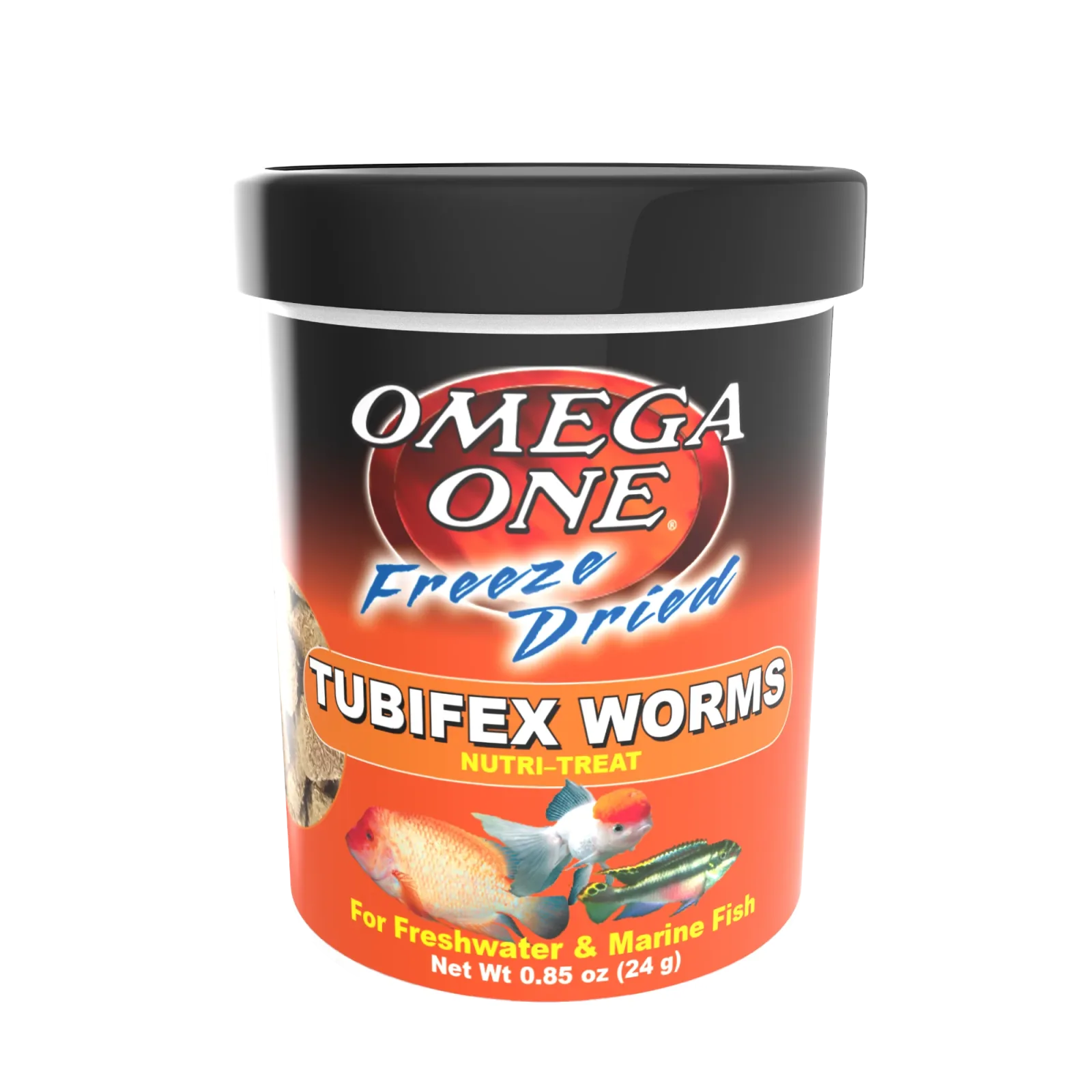Omega One Freeze Dried Tubifex Worm Fish Food .85 oz