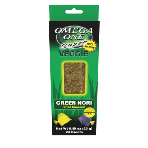 Omega One Super Veggie Green Nori Dried Seaweed Fish Food 24 pk