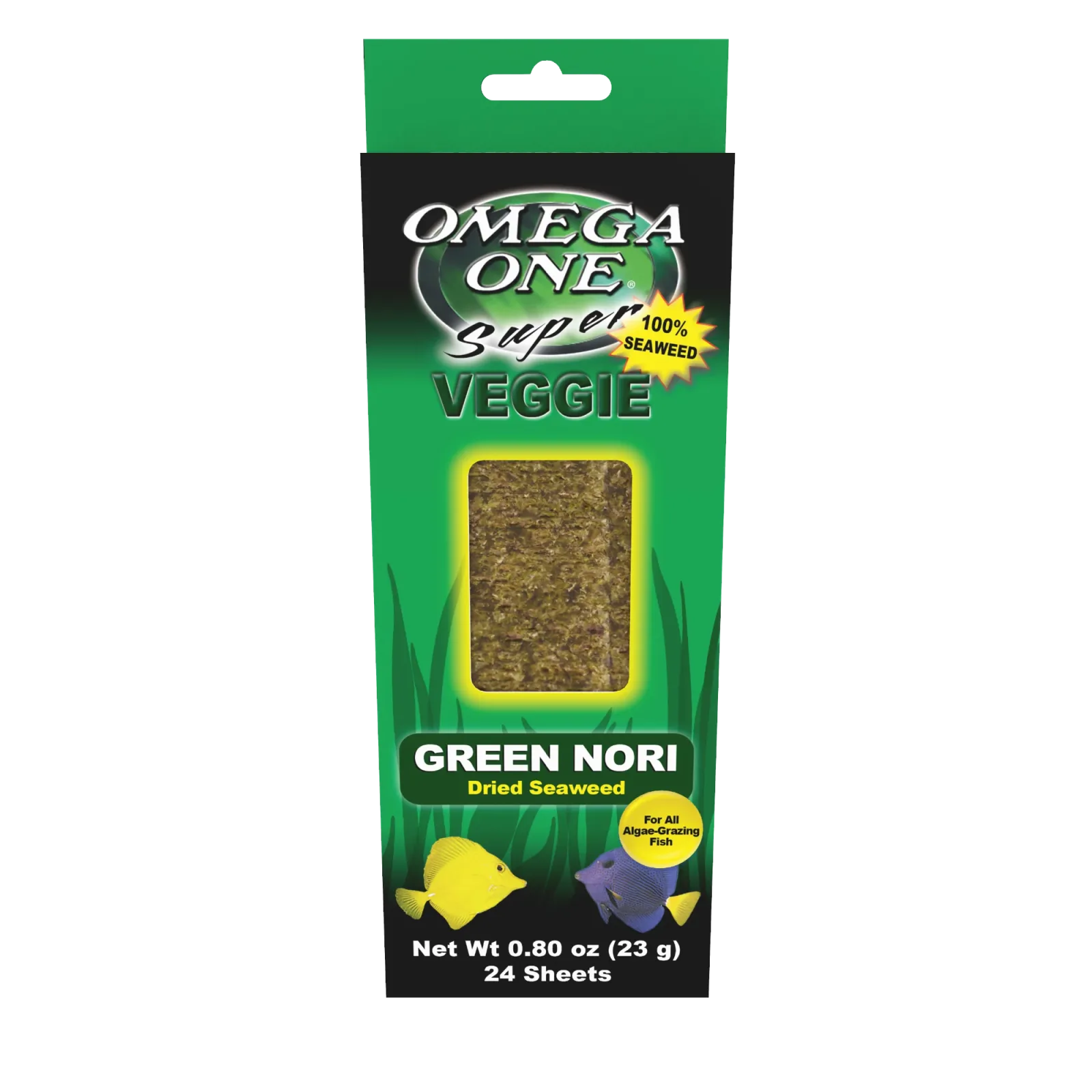 Omega One Super Veggie Green Nori Dried Seaweed Fish Food 24 pk
