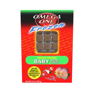 Omega One Whole Frozen Baby Brine Shrimp Cube Pack Fish Food 3.5 oz SD-5