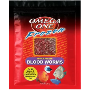 Omega One Whole Frozen Bloodworm Fish Food 16 oz SD-5