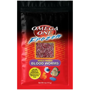 Omega One Whole Frozen Bloodworm Fish Food 4 oz SD-5