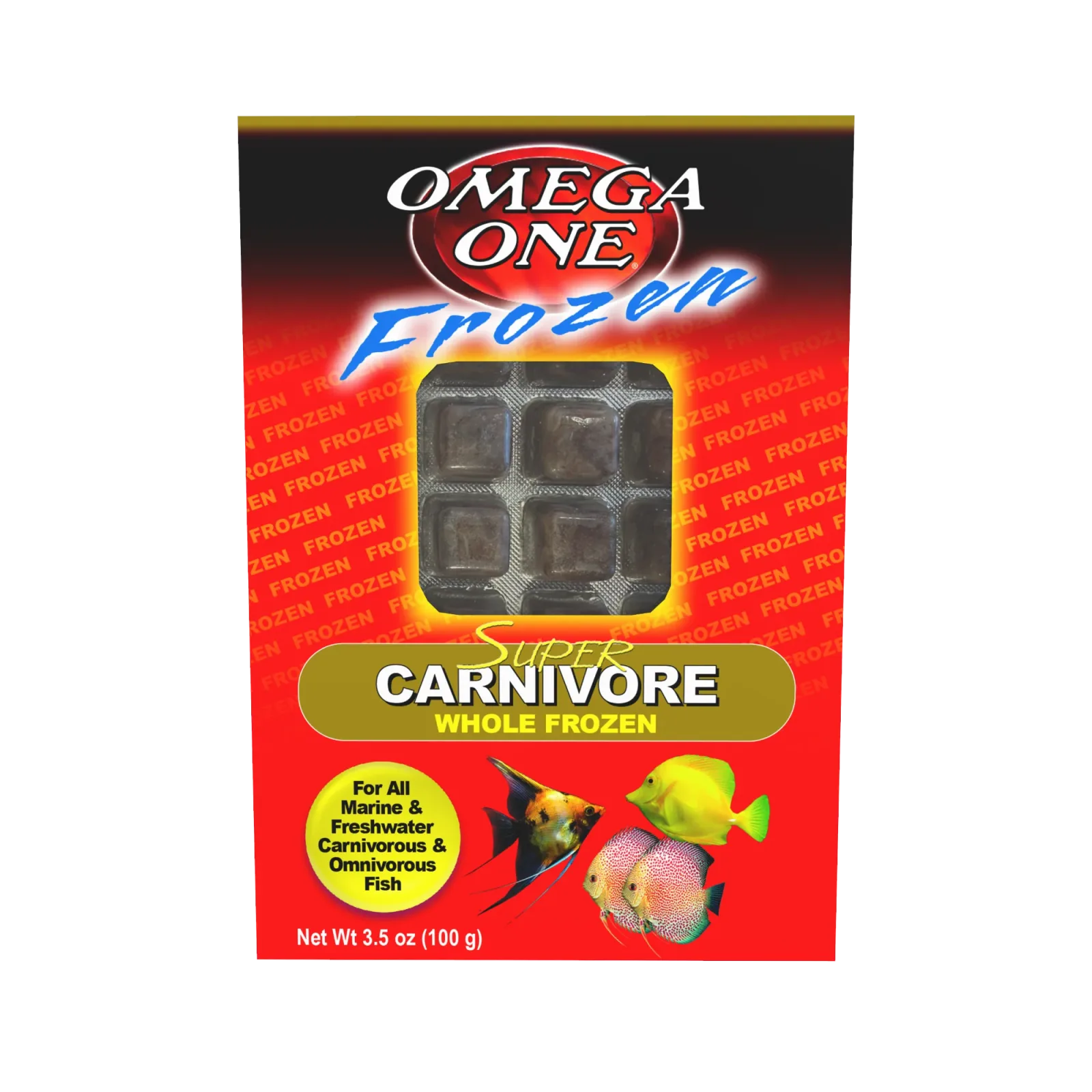 Omega One Whole Frozen Super Carnivore Cube Pack Fish Food 3.5 oz SD-5