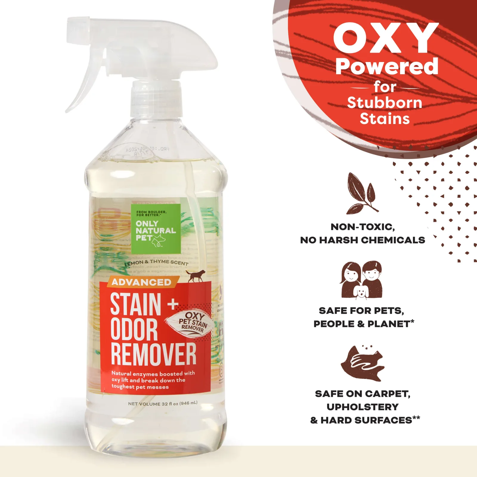 Only Natural Pet Advanced Dog Stain + Odor Remover with Oxy 32 oz - Image 2