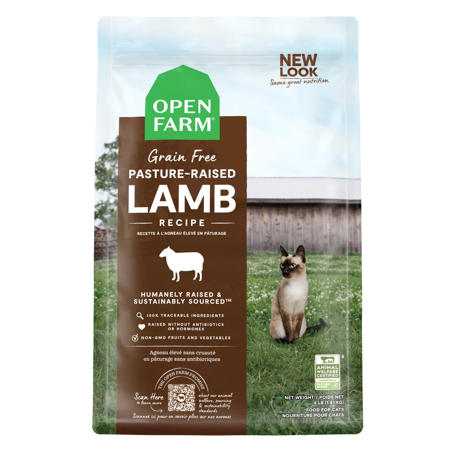 Open Farm B4:B15Pasture-Raised Lamb Grain-Free Cat Kibble