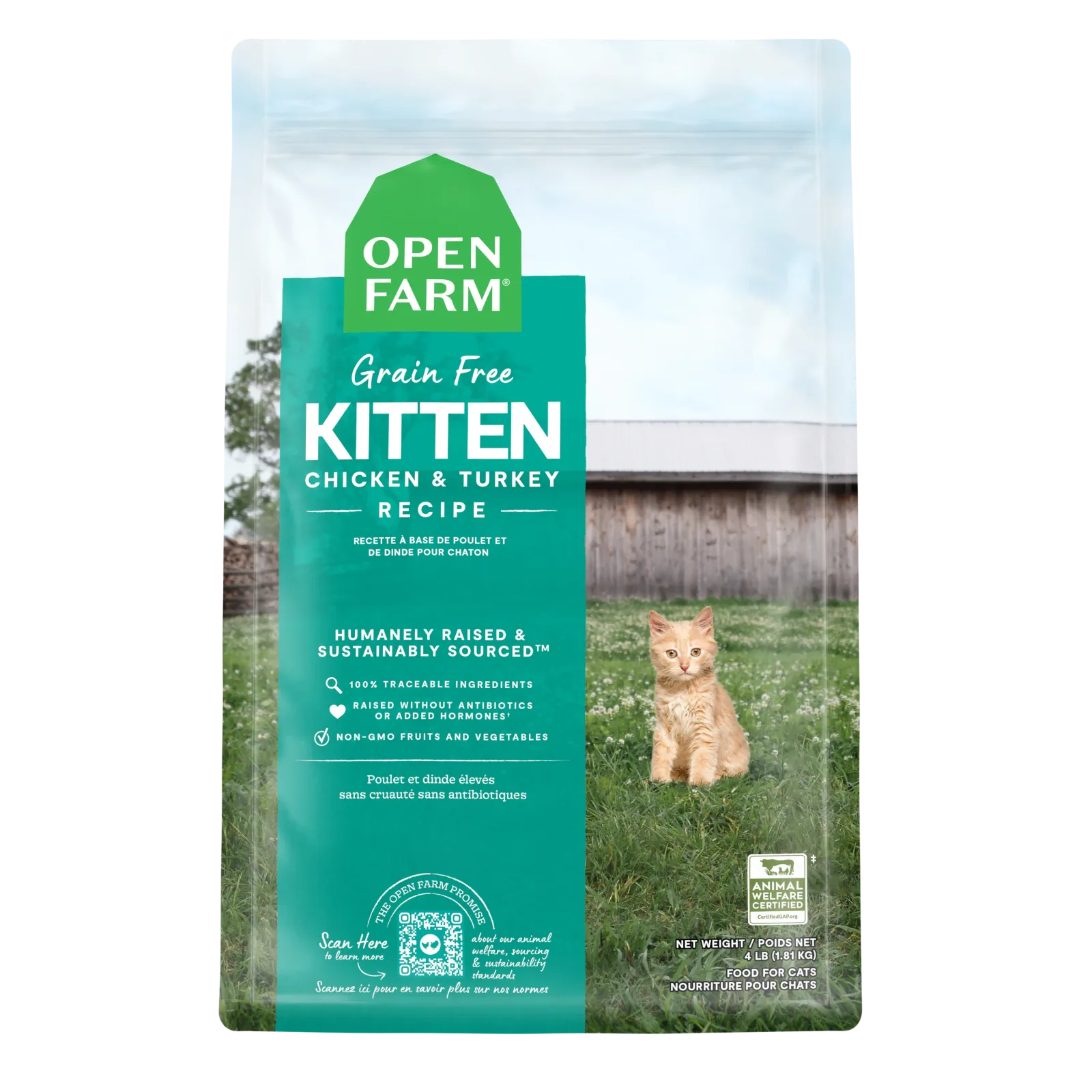 Open Farm Chicken & Turkey Grain-Free Kitten Kibble