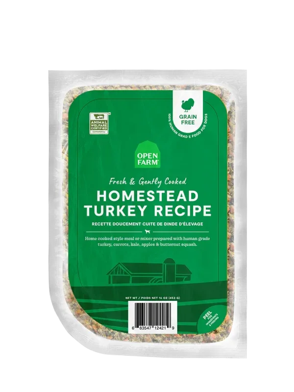 Open Farm Gently Cooked Homestead Turkey Recipe Frozen Dog Food, 16oz