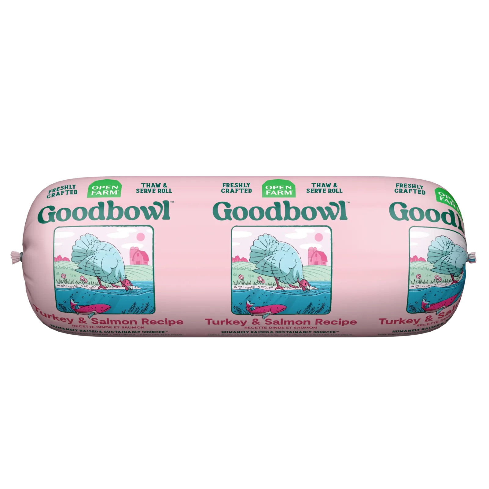 Open Farm Goodbowl Gently Cooked Turkey & Salmon Roll Frozen Dog Food, 28oz