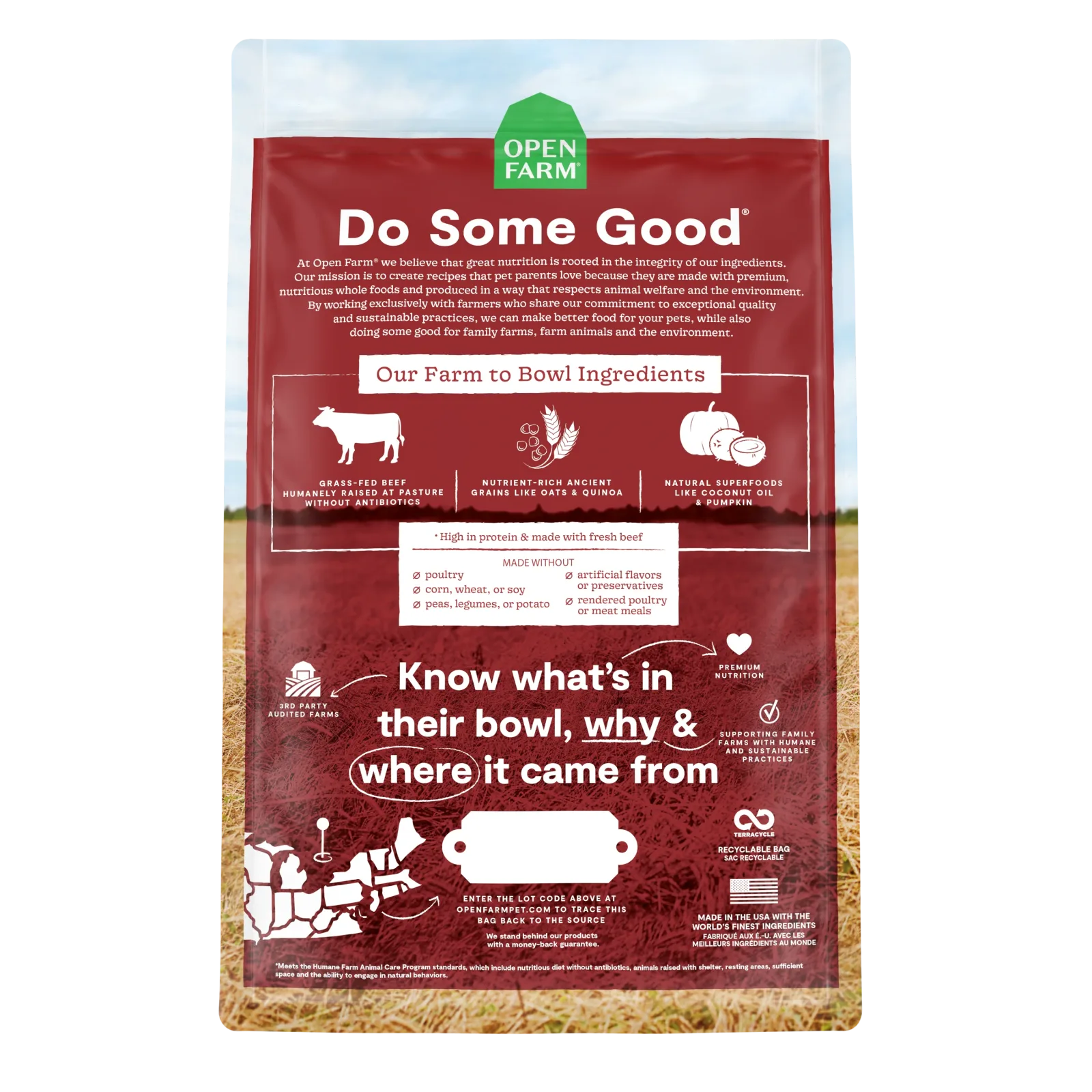 Open Farm Grass-Fed Beef & Ancient Grains Dog Kibble - Image 2