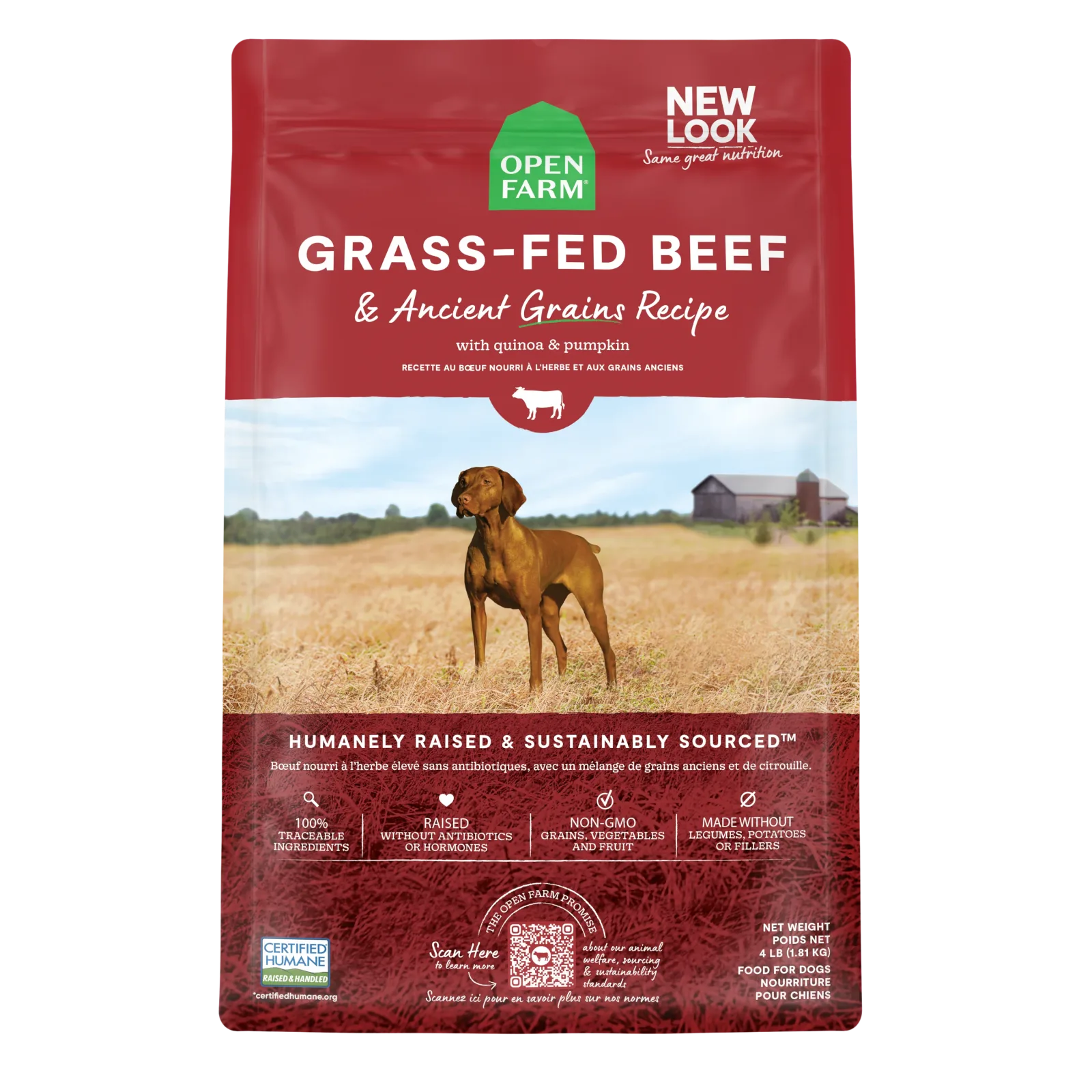 Open Farm Grass-Fed Beef & Ancient Grains Dog Kibble