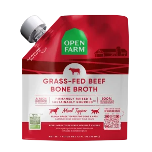 Open Farm Grass-Fed Beef Bone Broth for Dogs & Cats 12oz