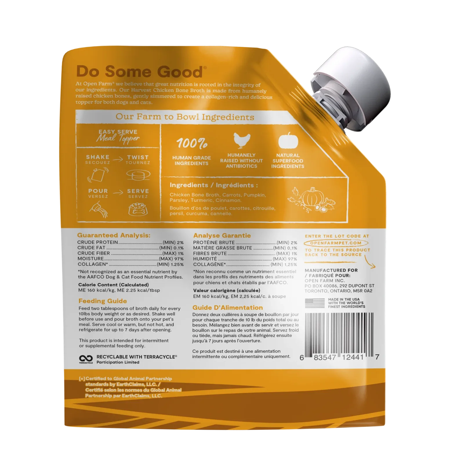 Open Farm Harvest Chicken Bone Broth for Dogs & Cats 12oz - Image 2