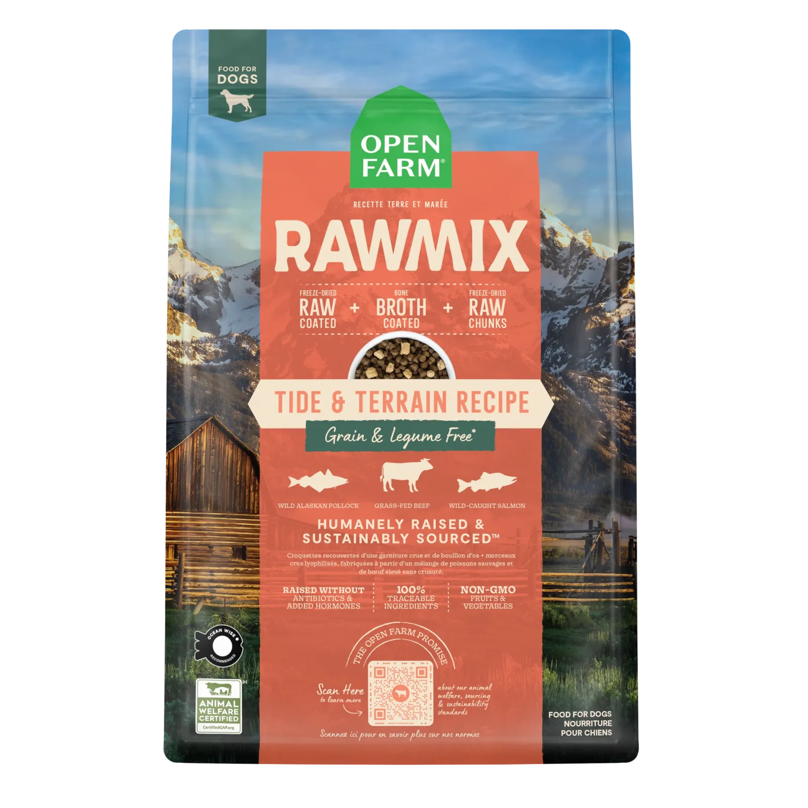 Open Farm RawMix Tide & Terrain Grain-Free Dog Kibble, 20lbs