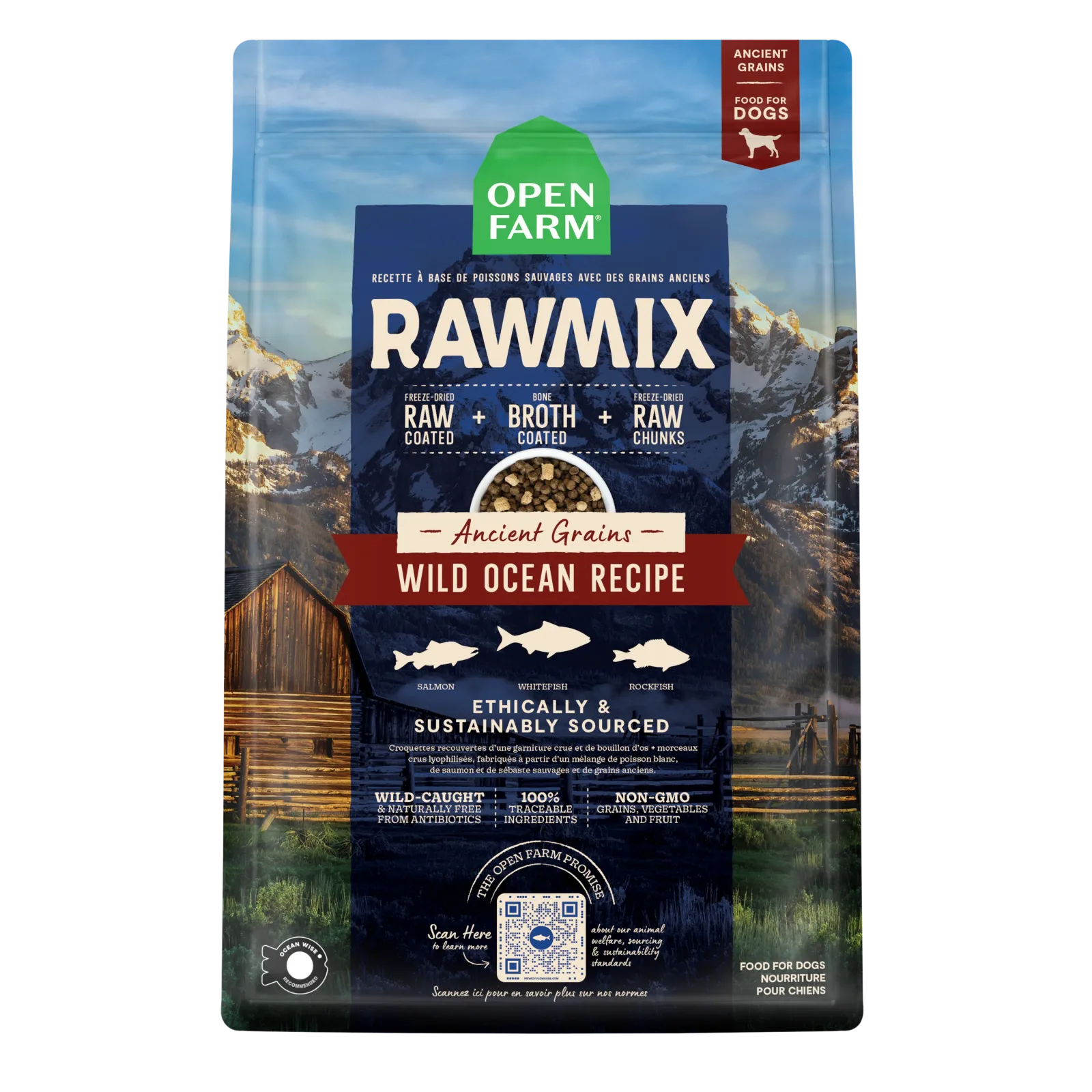 Open Farm RawMix Wild Ocean Ancient Grains Dog Kibble