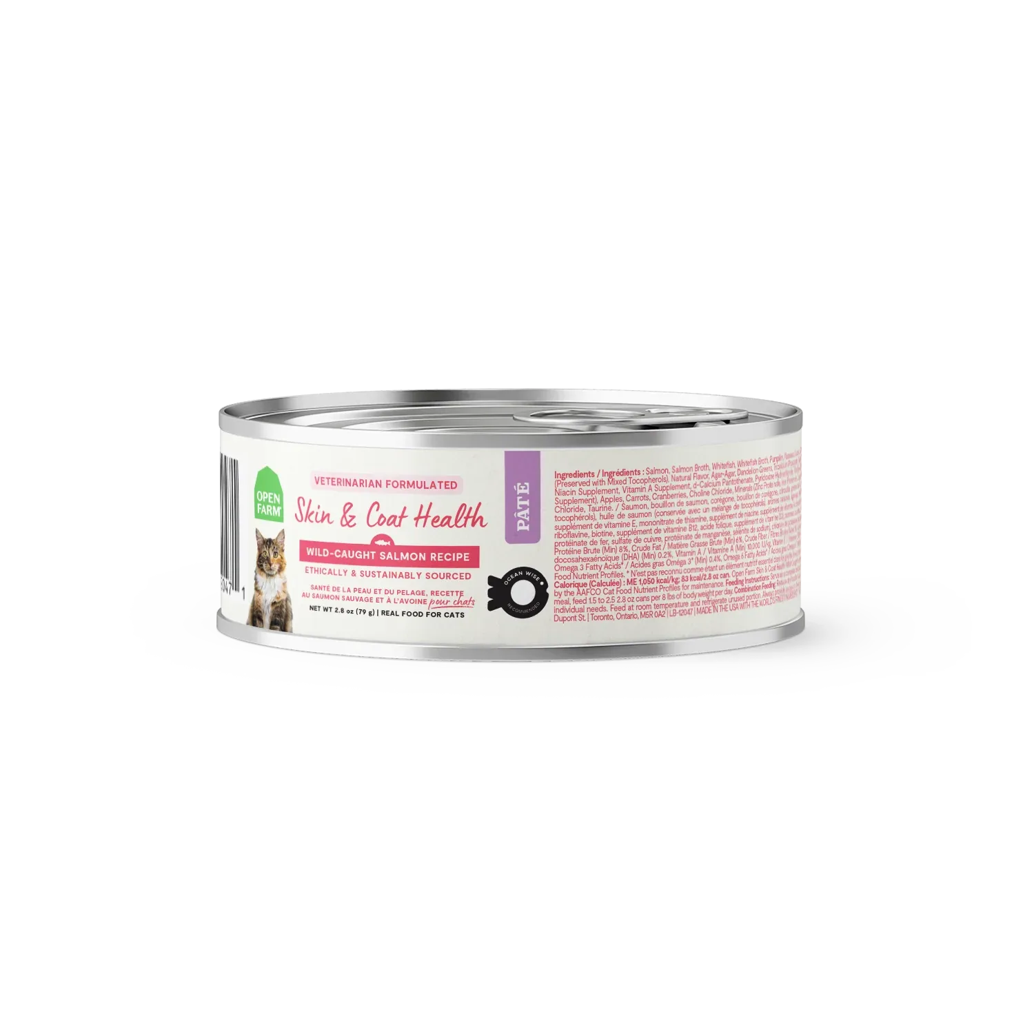 Open Farm Wild-Caught Salmon Skin & Coat Health Pâté Cat Wet