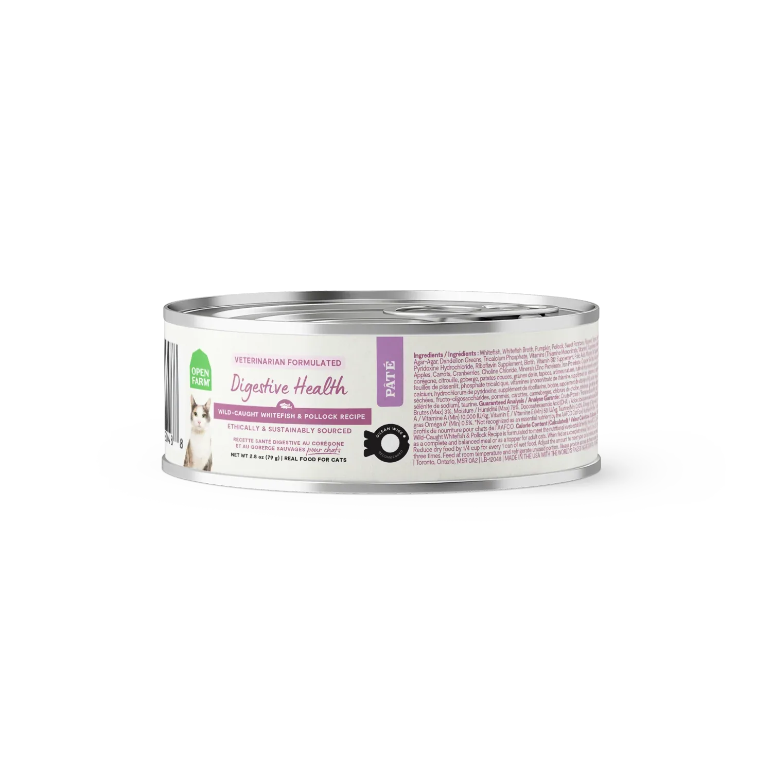 Open Farm Wild-Caught Whitefish & Pollock Digestive Health Pâté Cat Wet