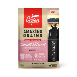 Orijen AMAZING GRAINS Small Breed Dry Dog Food Turkey, Chicken & Fish 10 lb