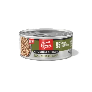 Orijen Chunks & Shreds Canned Cat Food Duck & Liver Entrée 12ea/5.5 oz