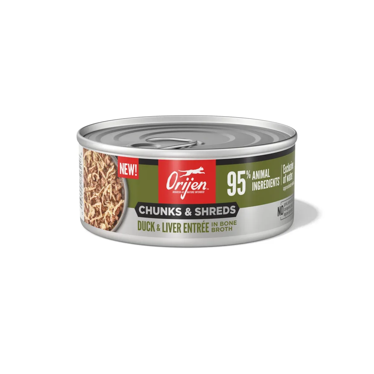 Orijen Chunks & Shreds Canned Cat Food Duck & Liver Entrée 12ea/5.5 oz