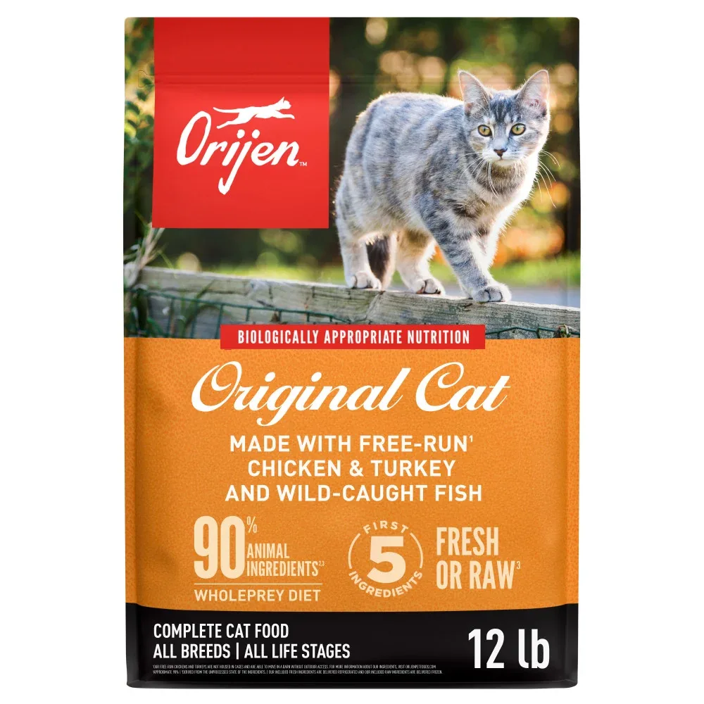 ORIJEN Grain Free High Protein Premium Dry Cat Food Original Recipe 12lb Bag