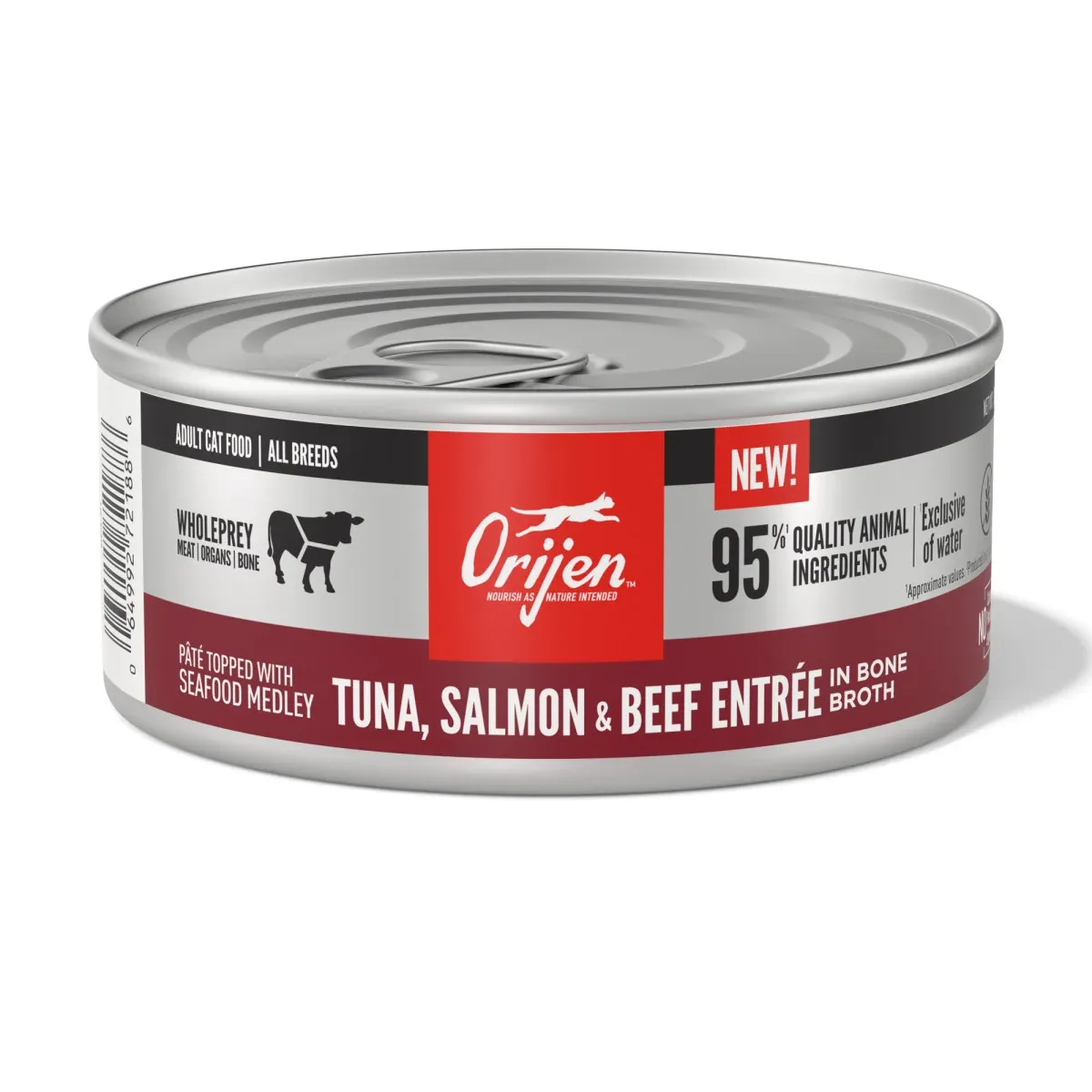 Orijen Pâté w/Shreds Canned Cat Food Seafood Medley Tuna, Salmon & Beef 12ea/5.5 oz