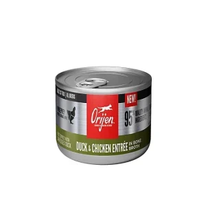 ORIJEN Premium Pate Wet Cat Food in Bone Broth Duck & Chicken Entrée 3oz Cans