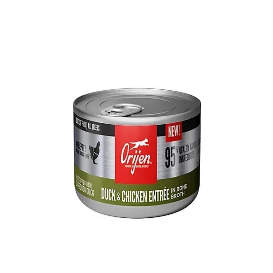 ORIJEN Premium Pate Wet Cat Food in Bone Broth Duck & Chicken Entrée 3oz Cans