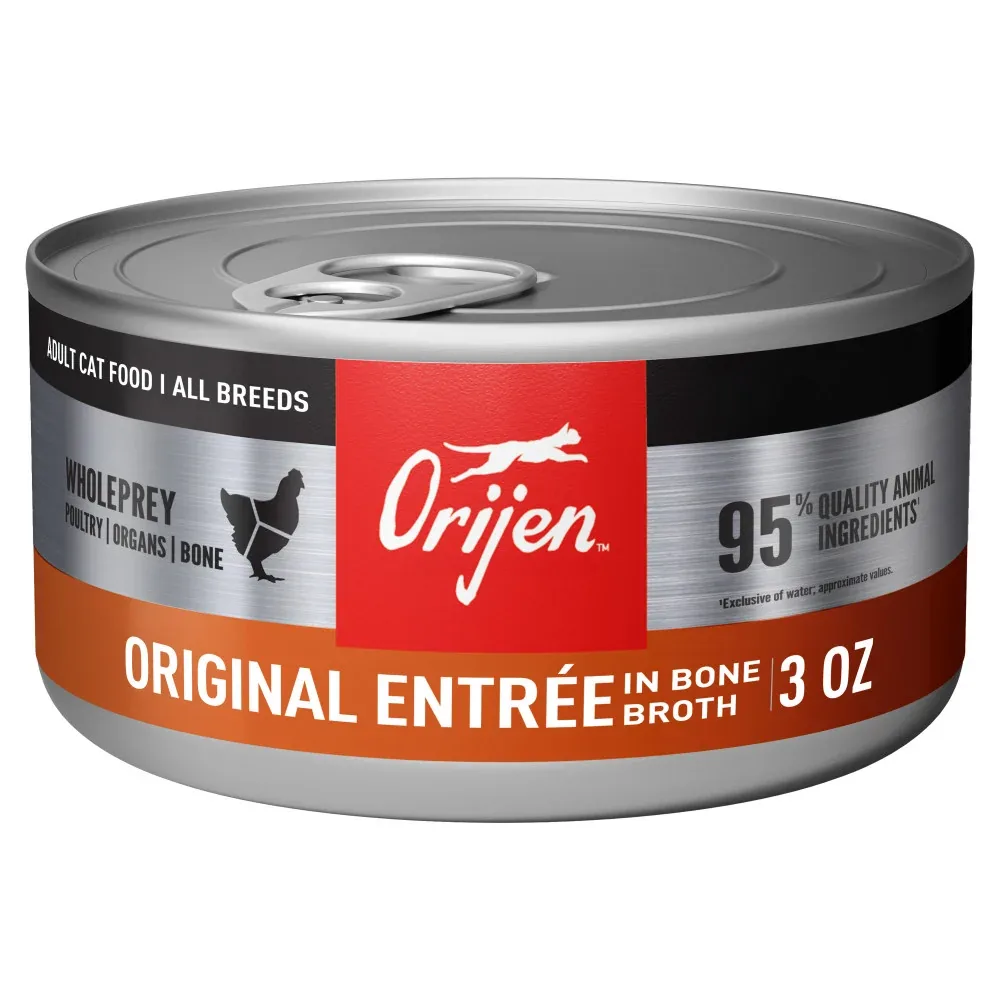 ORIJEN Premium Pate Wet Cat Food in Bone Broth Original Entrée 3oz Cans