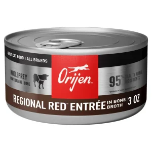 ORIJEN Premium Pate Wet Cat Food in Bone Broth Regional Red Entrée 3oz Cans