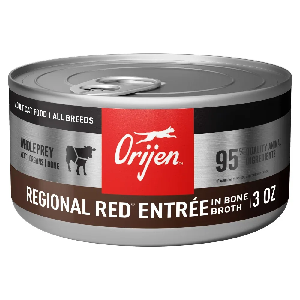 ORIJEN Premium Pate Wet Cat Food in Bone Broth Regional Red Entrée 3oz Cans
