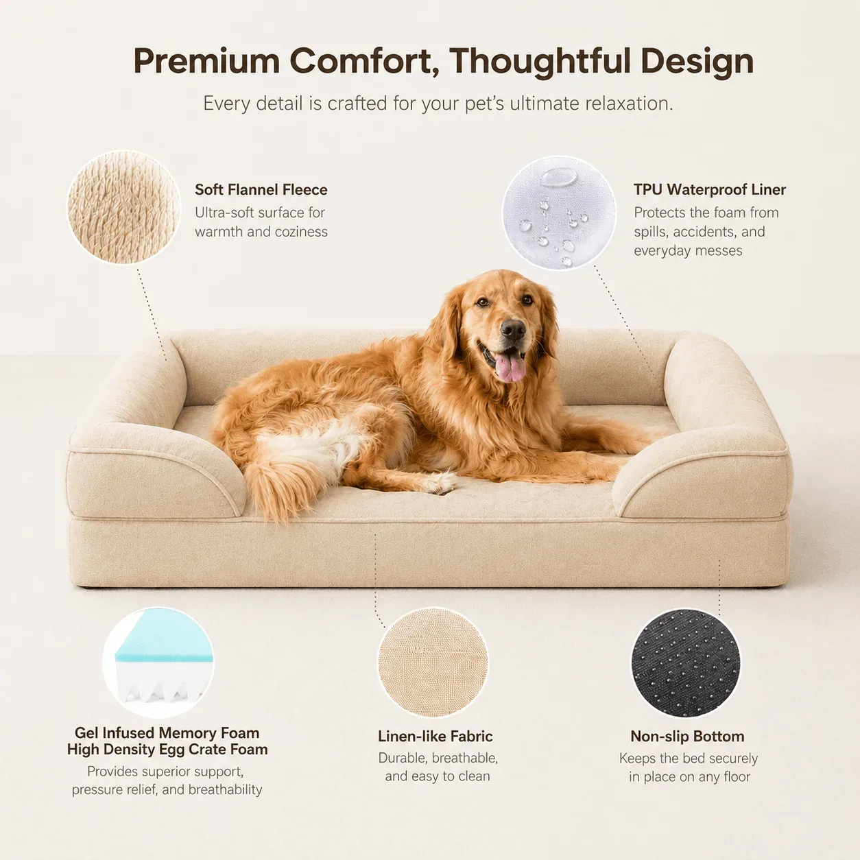 Orthopedic Memory Foam Dog Bed | Waterproof & Washable - Image 2