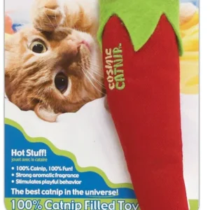 OurPets Cosmic 100% Catnip Filled Chili Pepper 'Hot Stuff' Cat Toy, Red, Green