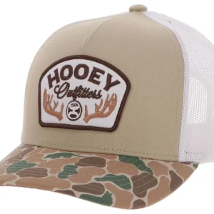 Outfitters Tan / White 5-Panel Trucker with White / Brown Patch