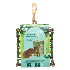 Oxbow Animal Health Enriched Life Apple Stick Hay Feeder Small Animal Toy Brown/Green One Size