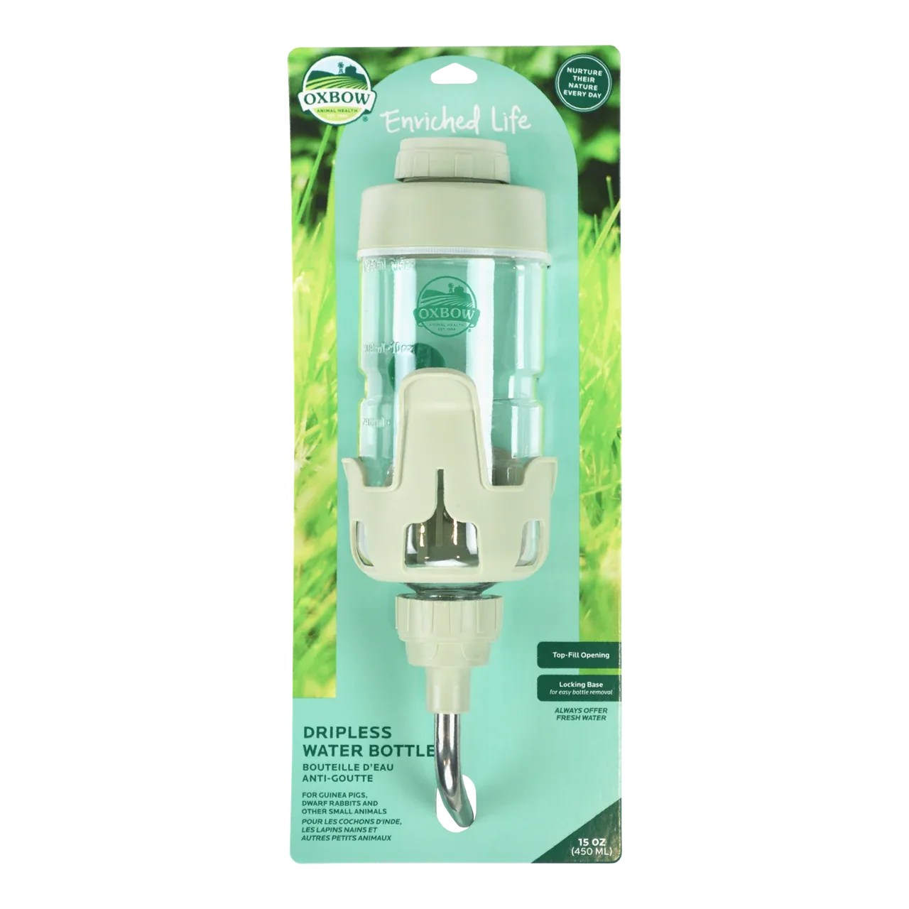 Oxbow Animal Health Enriched Life Dripless Water Bottle Off-White 15oz